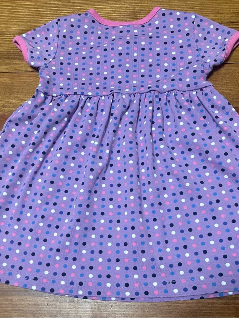Hanna Andersson Purple Polka Dot Cotton Play Twirl Dress with Pink Trim Size 3T - Picture 6 of 9